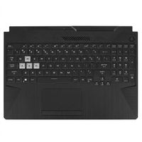 Original Tastatur inkl. Topcase für ASUS - 90NR0753-R30GE1 - schwarz/transparent/schwarz mit Backlight DE (deutsch) 