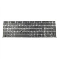Original Tastatur für HP - L38064-041 - schwarz mit Backlight und Mouse-Stick (SureView) DE (deutsch) 