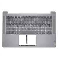 Original Tastatur inkl. Topcase für LENOVO - 5CB0Z32107 - grau/grau mit Backlight DE (deutsch) 