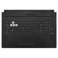 Original Tastatur inkl. Topcase für ASUS - 90NR03K1-R32GE0 - schwarz/schwarz mit Backlight DE (deutsch) 