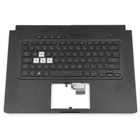 Original Tastatur inkl. Topcase für ASUS - 90NR0651-R31GE0 - schwarz/schwarz mit Backlight DE (deutsch) 