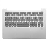 Original Tastatur inkl. Topcase für LENOVO - 5CB0R12055 - grau/silber mit Backlight (fingerprint) DE (deutsch)