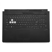 Original Tastatur inkl. Topcase für ASUS - 90NR0684-R31GE1 - schwarz/transparent/schwarz mit Backlight DE (deutsch) 