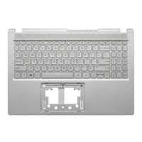 Original Tastatur inkl. Topcase für ACER - 6B.KJ9N7.011 - silber/silber mit Backlight DE (deutsch)