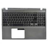 Original Tastatur inkl. Topcase für ACER - 60.RZCN2.045 - schwarz/silber mit Backlight DE (deutsch)