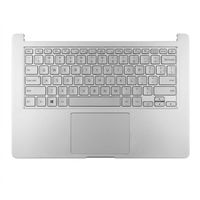 Original Tastatur inkl. Topcase für ASUS - 90NB0LP2-R31GE2 - silber/silber mit Backlight DE (deutsch)